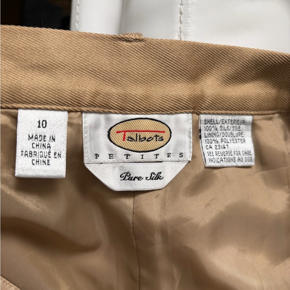 Talbots Gold Silk Pants - Picture 2 of 4